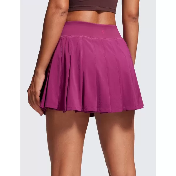 CRZ YOGA Cute Pleated Skirts for Women High Waisted Tennis Golf Skorts with Pockets Casual Athletic Workout SkaterMagenta Purple