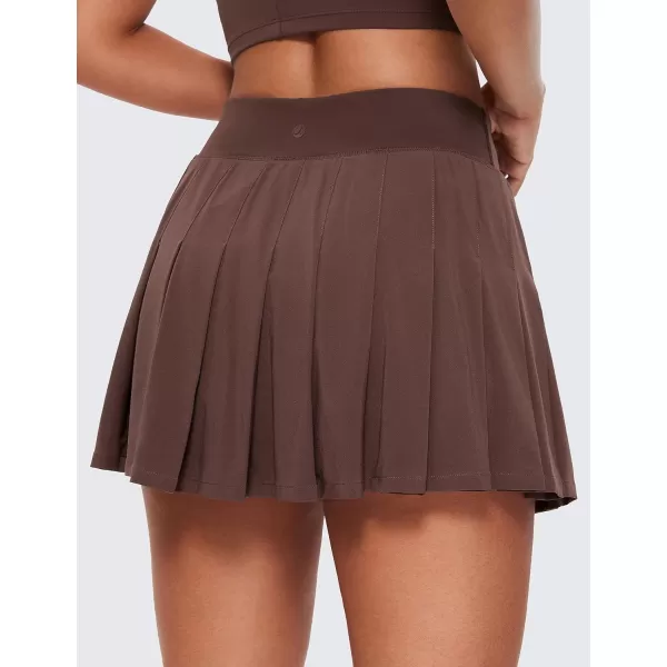 CRZ YOGA Cute Pleated Skirts for Women High Waisted Tennis Golf Skorts with Pockets Casual Athletic Workout SkaterTaupe