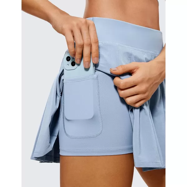 CRZ YOGA Cute Pleated Skirts for Women High Waisted Tennis Golf Skorts with Pockets Casual Athletic Workout SkaterThe Breeze Blue