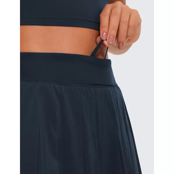 CRZ YOGA Cute Pleated Skirts for Women High Waisted Tennis Golf Skorts with Pockets Casual Athletic Workout SkaterTrue Navy