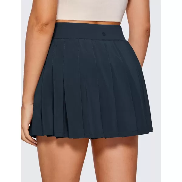 CRZ YOGA Cute Pleated Skirts for Women High Waisted Tennis Golf Skorts with Pockets Casual Athletic Workout SkaterTrue Navy