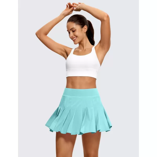 CRZ YOGA Cute Pleated Skirts for Women High Waisted Tennis Golf Skorts with Pockets Casual Athletic Workout SkaterTurquoise