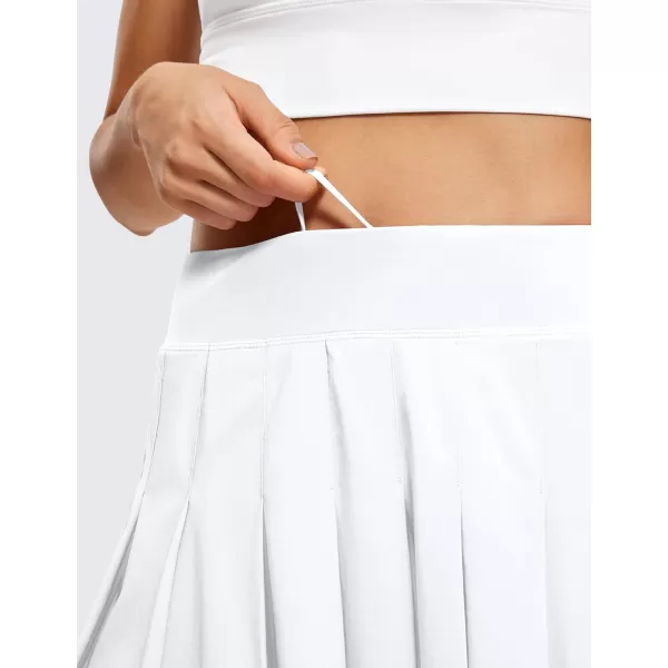 CRZ YOGA Cute Pleated Skirts for Women High Waisted Tennis Golf Skorts with Pockets Casual Athletic Workout SkaterWhite