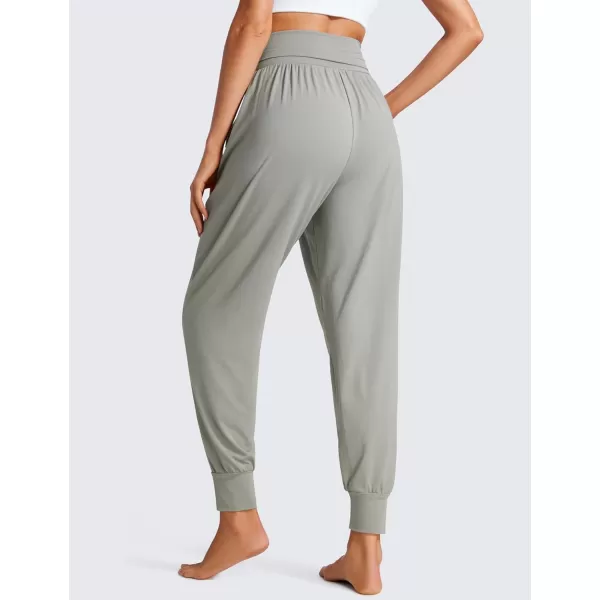 CRZ YOGA Fold Over Yoga Jogger Pants for Women High Waisted Comfy Loose Lounge Harem Pants Sweatpants with PocketsRock Grey