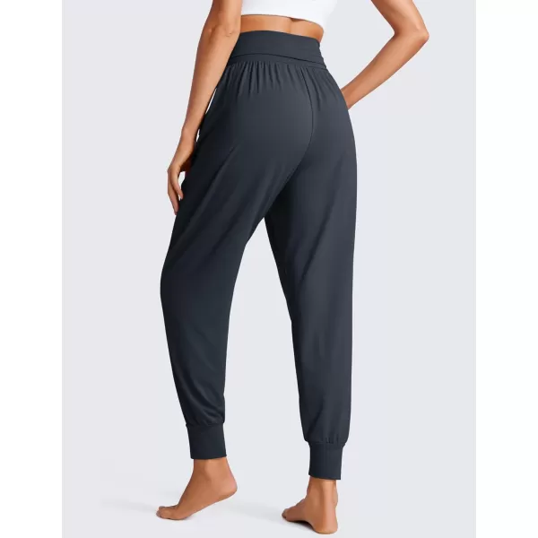 CRZ YOGA Fold Over Yoga Jogger Pants for Women High Waisted Comfy Loose Lounge Harem Pants Sweatpants with PocketsTrue Navy