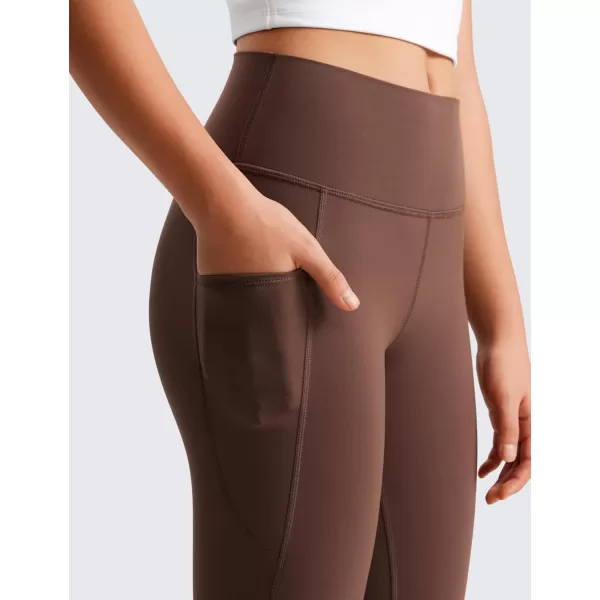 CRZ YOGA Girls Butterluxe Athletic Leggings with Pockets  High Waist Lounge Kids Teen Pants Yoga Active Dance Running TightsCoffee Brown