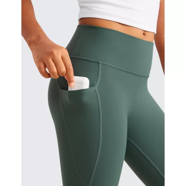 CRZ YOGA Girls Butterluxe Athletic Leggings with Pockets  High Waist Lounge Kids Teen Pants Yoga Active Dance Running TightsDark Forest Green