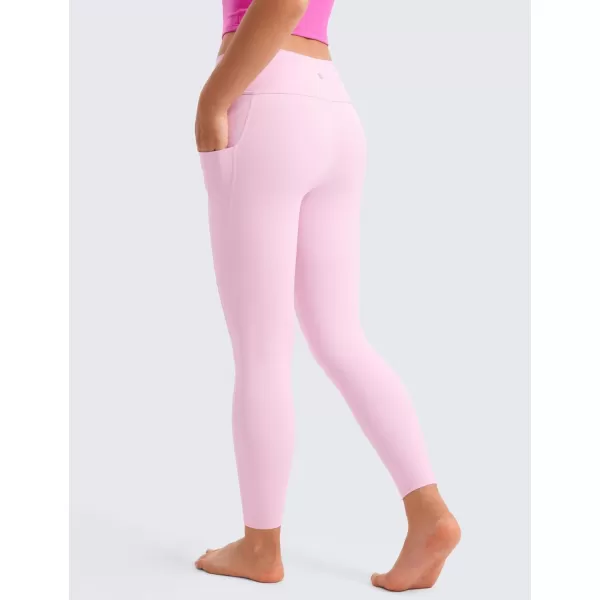 CRZ YOGA Girls Butterluxe Athletic Leggings with Pockets  High Waist Lounge Kids Teen Pants Yoga Active Dance Running TightsPink Peony