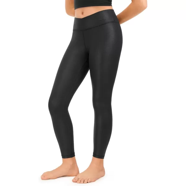 CRZ YOGA Girls Butterluxe Crossover Athletic Leggings  High Waist V Cross Kids Lounge Pants Yoga Active Dance Running TightsRegular Black Classic