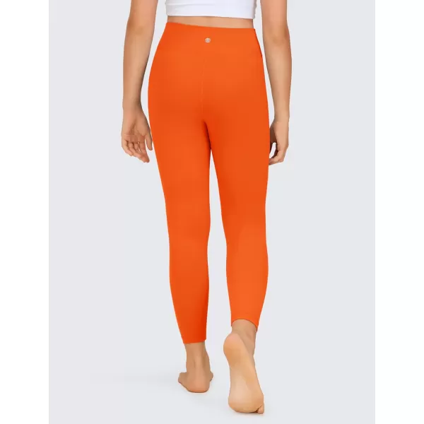 CRZ YOGA Girls Butterluxe Crossover Athletic Leggings  High Waist V Cross Kids Lounge Pants Yoga Active Dance Running TightsRegular Neon Orange