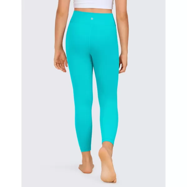 CRZ YOGA Girls Butterluxe Crossover Athletic Leggings  High Waist V Cross Kids Lounge Pants Yoga Active Dance Running TightsRegular Neonspectral Blue