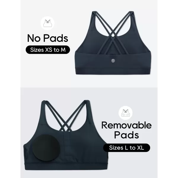 CRZ YOGA Girls Butterluxe Training Bra  Strappy Sports Bra Scoop Neck Yoga Bra for Teens Comfort Dance Crop TopTrue Navy