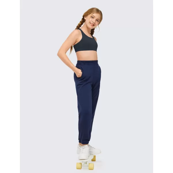 CRZ YOGA Girls Butterluxe Training Bra  Strappy Sports Bra Scoop Neck Yoga Bra for Teens Comfort Dance Crop TopTrue Navy
