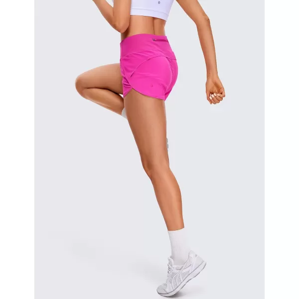 CRZ YOGA High Waisted Running Shorts for Women  254 Liner Gym Athletic Workout Shorts with Pockets Soft Lightweight25  High Waisted Hibiscus Purple