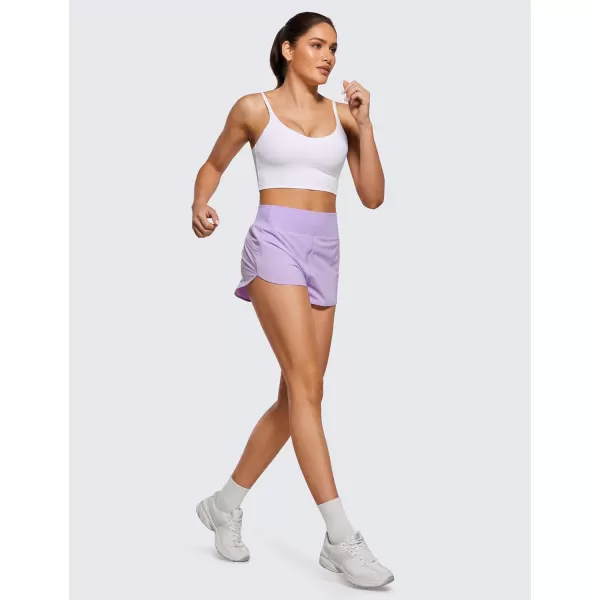 CRZ YOGA High Waisted Running Shorts for Women  254 Liner Gym Athletic Workout Shorts with Pockets Soft Lightweight25  High Waisted Lilac