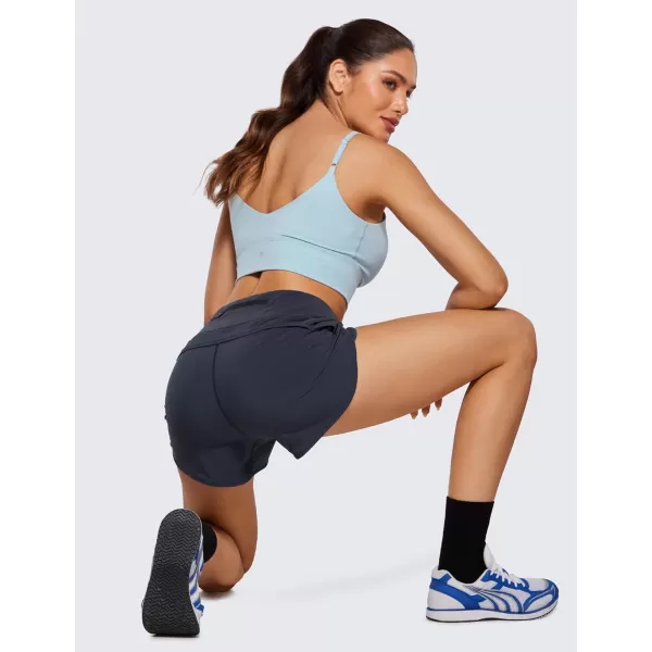 CRZ YOGA High Waisted Running Shorts for Women  254 Liner Gym Athletic Workout Shorts with Pockets Soft Lightweight4  High Waisted Navy