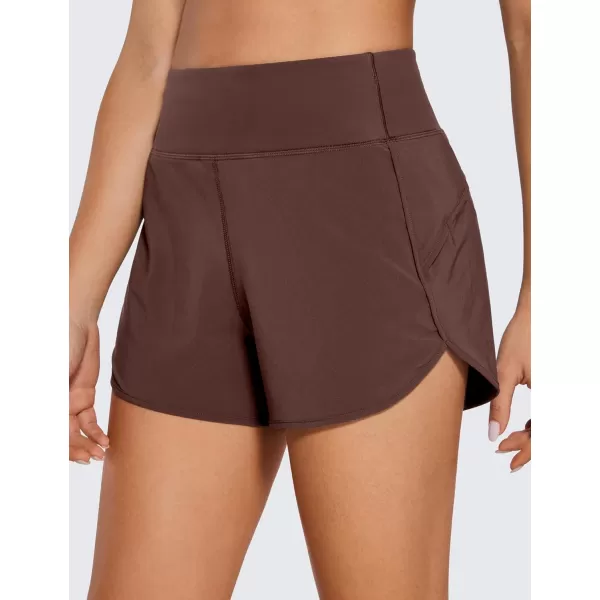 CRZ YOGA High Waisted Running Shorts for Women  254 Liner Gym Athletic Workout Shorts with Pockets Soft Lightweight4  High Waisted Taupe