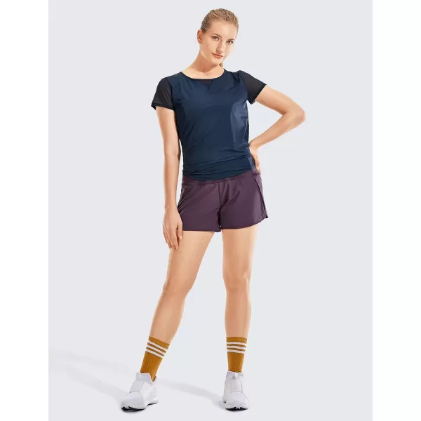 CRZ YOGA High Waisted Running Shorts for Women  254 Liner Gym Athletic Workout Shorts with Pockets Soft Lightweight4  Mid Waisted Arctic Plum