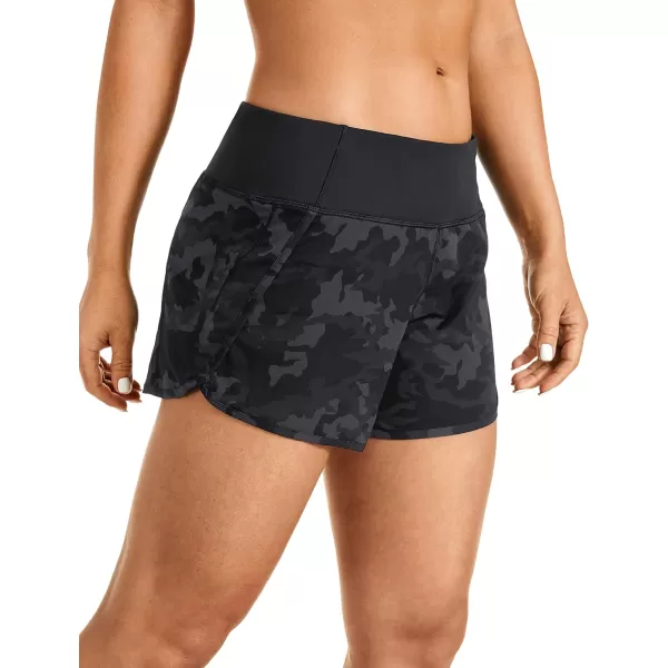 CRZ YOGA High Waisted Running Shorts for Women  254 Liner Gym Athletic Workout Shorts with Pockets Soft Lightweight4  Mid Waisted Camo Multi Six