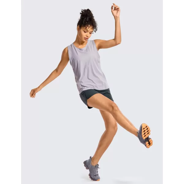 CRZ YOGA High Waisted Running Shorts for Women  254 Liner Gym Athletic Workout Shorts with Pockets Soft Lightweight4  Mid Waisted Melanite