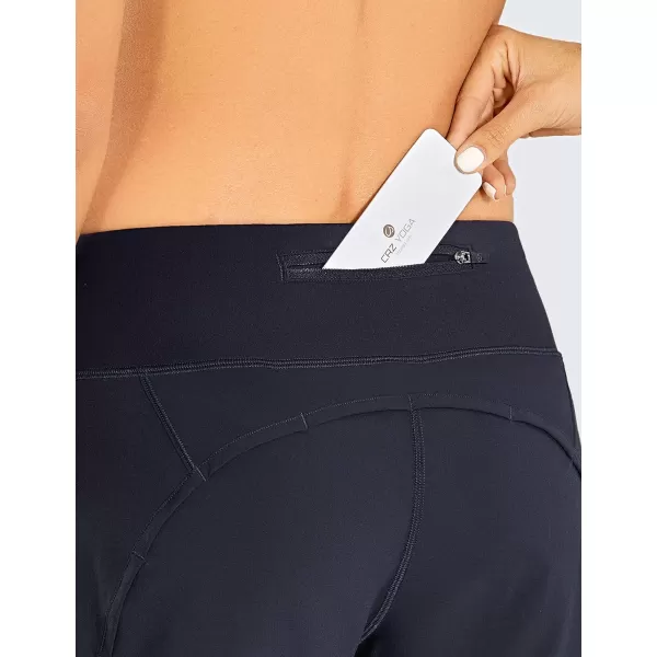 CRZ YOGA High Waisted Running Shorts for Women  254 Liner Gym Athletic Workout Shorts with Pockets Soft Lightweight4  Mid Waisted Navy
