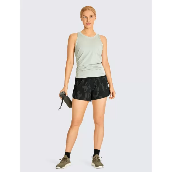 CRZ YOGA High Waisted Running Shorts for Women  254 Liner Gym Athletic Workout Shorts with Pockets Soft Lightweight4  Mid Waisted Olive Camouflage