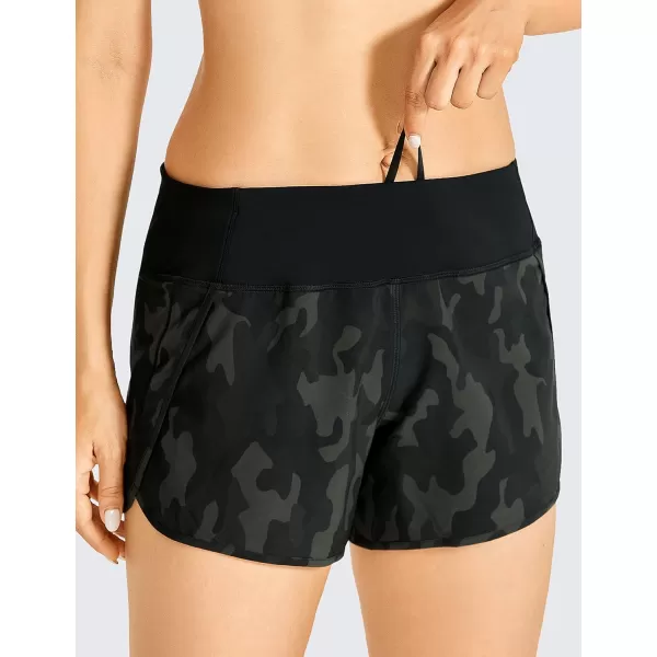 CRZ YOGA High Waisted Running Shorts for Women  254 Liner Gym Athletic Workout Shorts with Pockets Soft Lightweight4  Mid Waisted Olive Camouflage