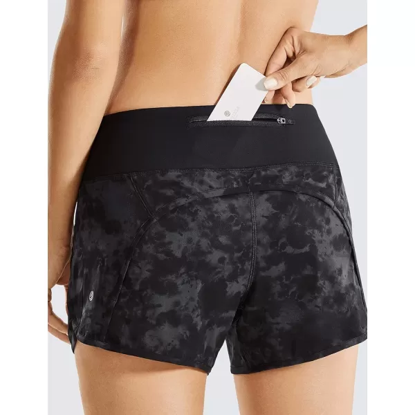 CRZ YOGA High Waisted Running Shorts for Women  254 Liner Gym Athletic Workout Shorts with Pockets Soft Lightweight4  Mid Waisted Tie Dye Smoke Ink