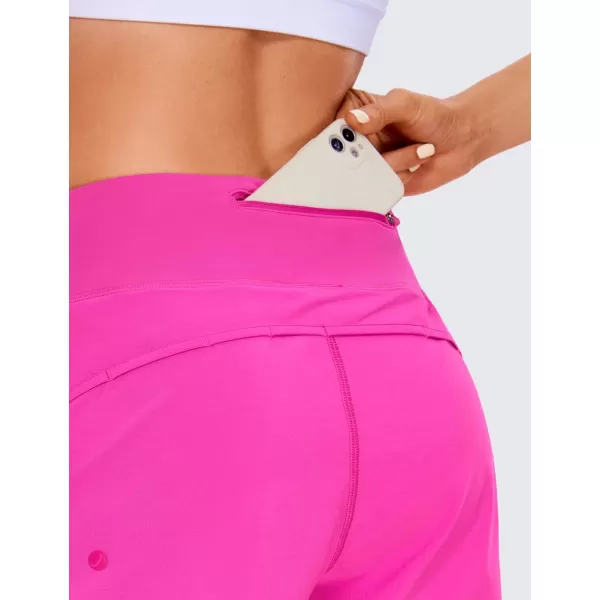 CRZ YOGA High Waisted Running Shorts for Women  254 Liner Gym Athletic Workout Shorts with Pockets Soft LightweightClassic Fit 25  High Waisted Hibiscus Purple