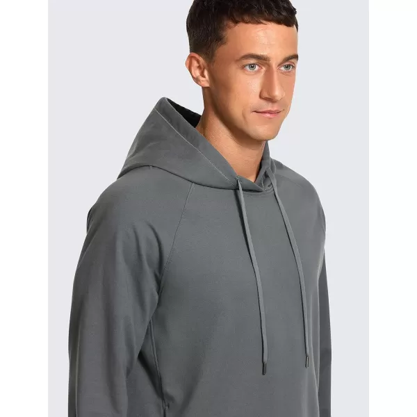 CRZ YOGA Hoodies for Men French Terry Hooded Sweatshirts Workout Athletic Casual Pullover Hoodie Tops with PocketsAnthracite