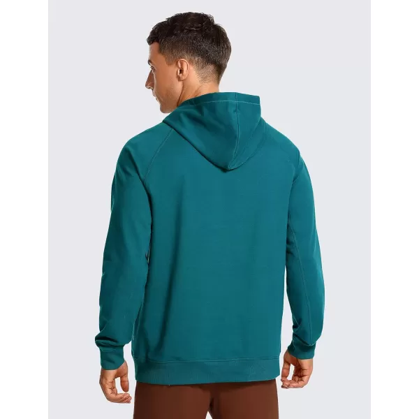 CRZ YOGA Hoodies for Men French Terry Hooded Sweatshirts Workout Athletic Casual Pullover Hoodie Tops with PocketsGreen Jade