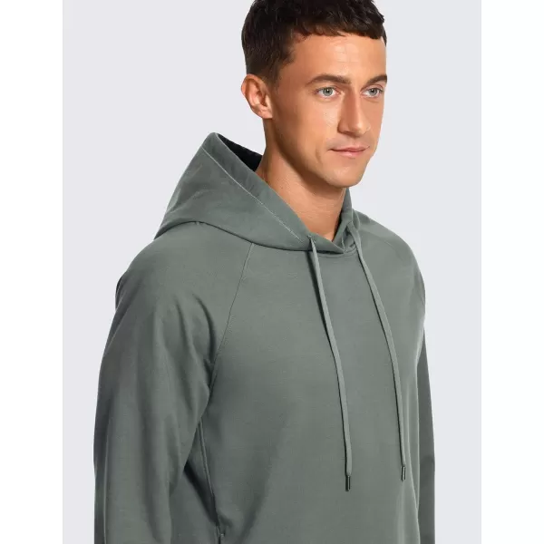 CRZ YOGA Hoodies for Men French Terry Hooded Sweatshirts Workout Athletic Casual Pullover Hoodie Tops with PocketsGrey Sage