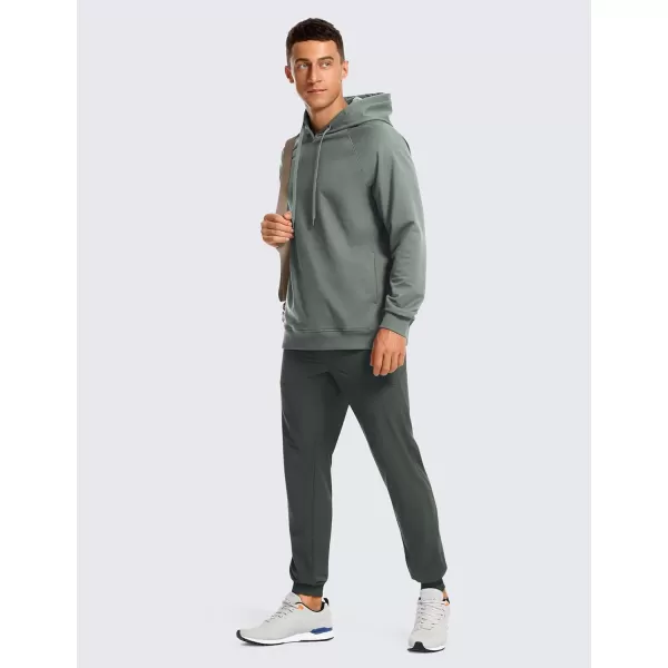 CRZ YOGA Hoodies for Men French Terry Hooded Sweatshirts Workout Athletic Casual Pullover Hoodie Tops with PocketsGrey Sage