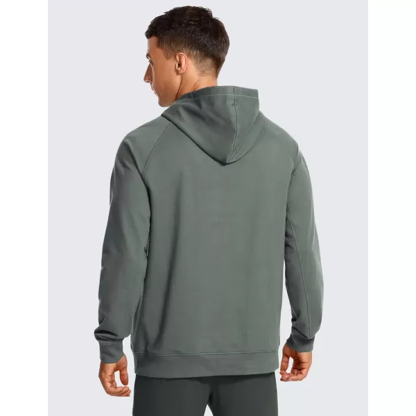 CRZ YOGA Hoodies for Men French Terry Hooded Sweatshirts Workout Athletic Casual Pullover Hoodie Tops with PocketsGrey Sage