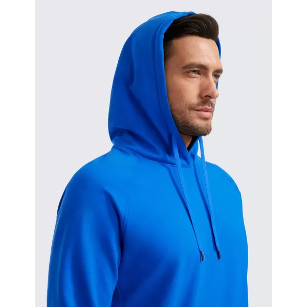 CRZ YOGA Hoodies for Men French Terry Hooded Sweatshirts Workout Athletic Casual Pullover Hoodie Tops with PocketsSparkle Blue