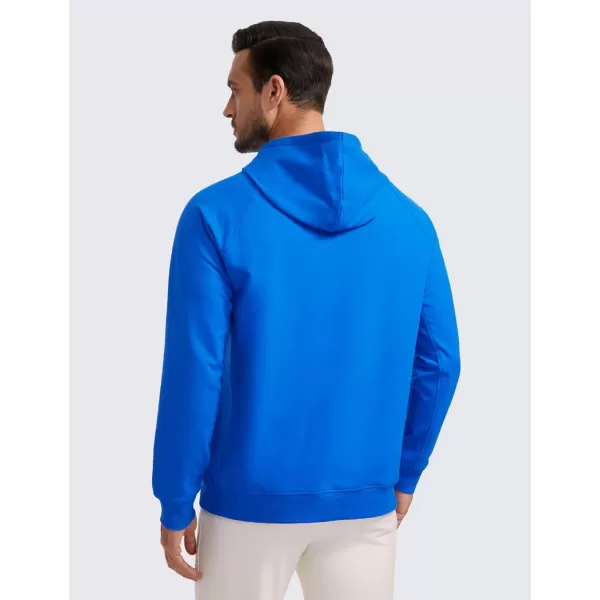 CRZ YOGA Hoodies for Men French Terry Hooded Sweatshirts Workout Athletic Casual Pullover Hoodie Tops with PocketsSparkle Blue