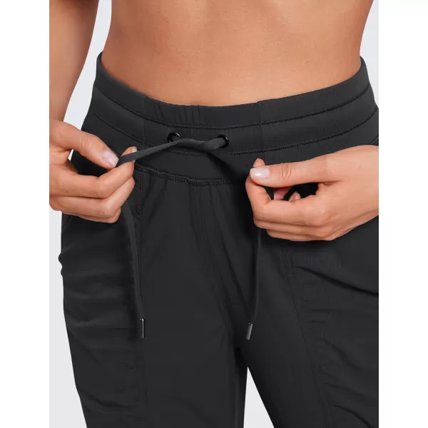 CRZ YOGA Lightweight Workout Joggers for Women High Waisted Outdoor Running Casual Track Pants with PocketsBlack