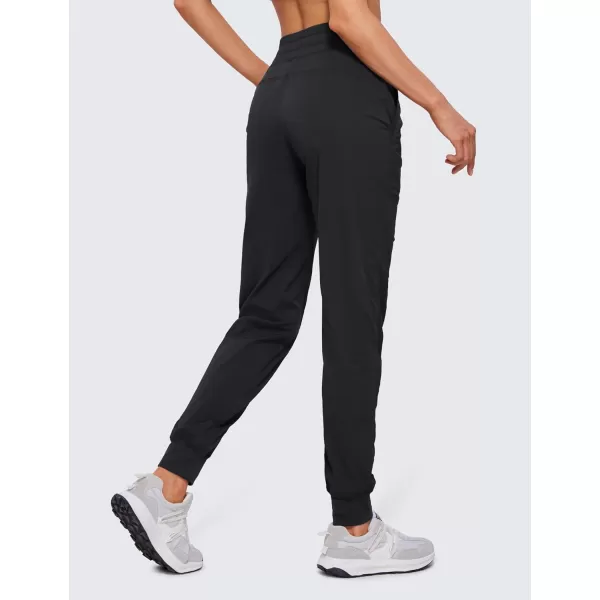 CRZ YOGA Lightweight Workout Joggers for Women High Waisted Outdoor Running Casual Track Pants with PocketsBlack