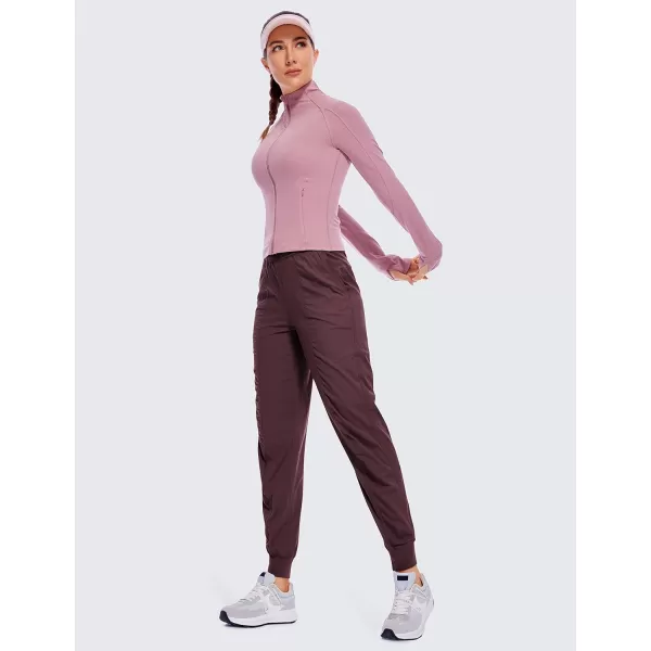 CRZ YOGA Lightweight Workout Joggers for Women High Waisted Outdoor Running Casual Track Pants with PocketsDark Russet