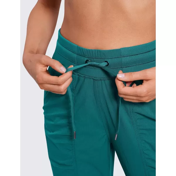 CRZ YOGA Lightweight Workout Joggers for Women High Waisted Outdoor Running Casual Track Pants with PocketsGreen Jade