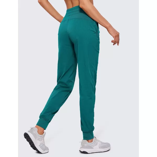 CRZ YOGA Lightweight Workout Joggers for Women High Waisted Outdoor Running Casual Track Pants with PocketsGreen Jade