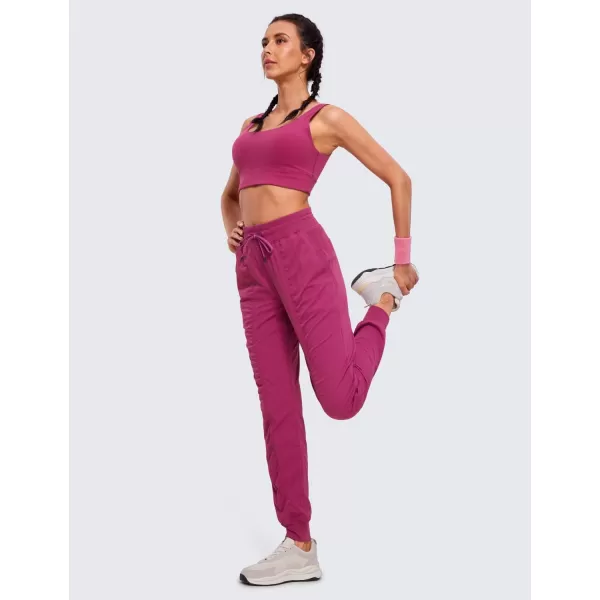 CRZ YOGA Lightweight Workout Joggers for Women High Waisted Outdoor Running Casual Track Pants with PocketsMagenta Purple