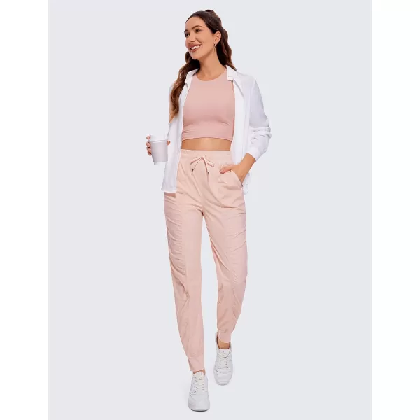 CRZ YOGA Lightweight Workout Joggers for Women High Waisted Outdoor Running Casual Track Pants with PocketsMist Powder