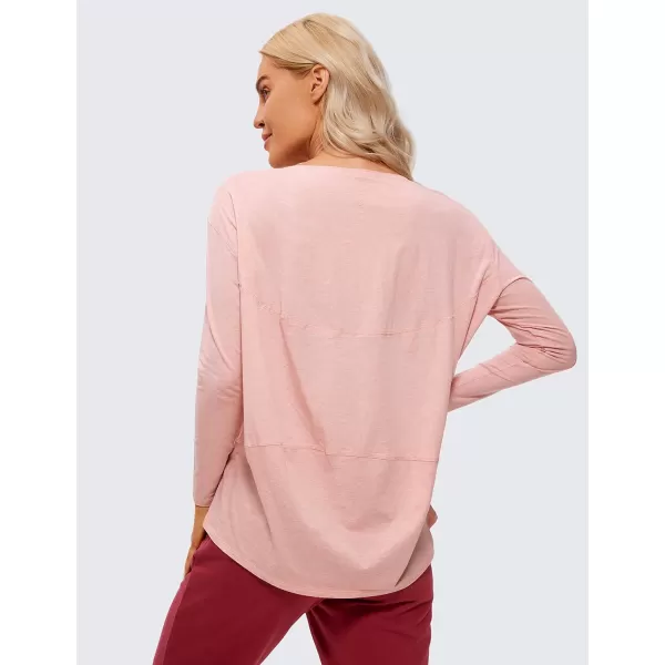 CRZ YOGA Long Sleeve Workout Shirts for Women Loose FitPima Cotton Yoga Shirts Casual Fall Tops ShirtsCinnamon Ash