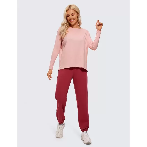 CRZ YOGA Long Sleeve Workout Shirts for Women Loose FitPima Cotton Yoga Shirts Casual Fall Tops ShirtsCinnamon Ash