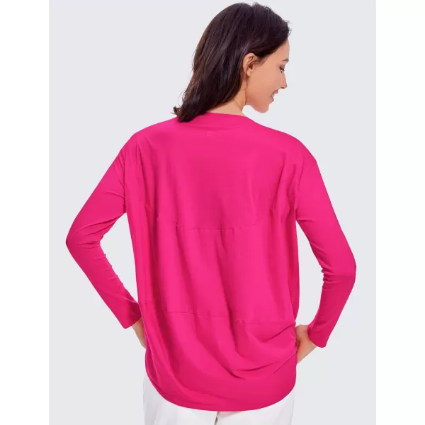 CRZ YOGA Long Sleeve Workout Shirts for Women Loose FitPima Cotton Yoga Shirts Casual Fall Tops ShirtsGranita Pink