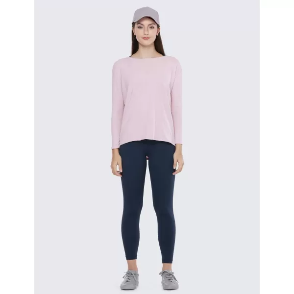 CRZ YOGA Long Sleeve Workout Shirts for Women Loose FitPima Cotton Yoga Shirts Casual Fall Tops ShirtsRose Blush