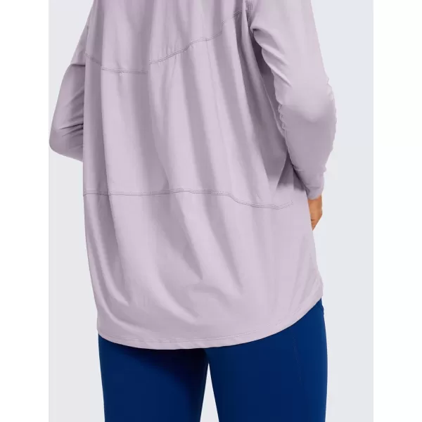 CRZ YOGA Long Sleeve Workout Shirts for Women Loose FitPima Cotton Yoga Shirts Casual Fall Tops ShirtsTinsel Purple