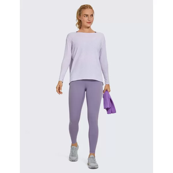 CRZ YOGA Long Sleeve Workout Shirts for Women Loose FitPima Cotton Yoga Shirts Casual Fall Tops ShirtsViolet Ash