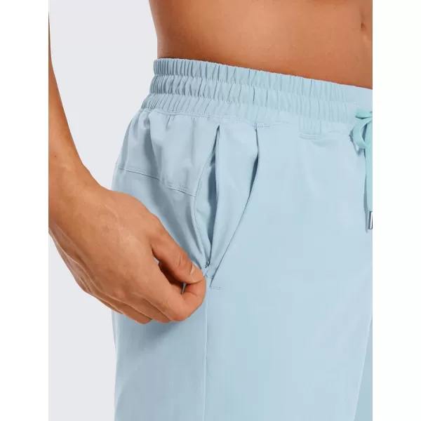 CRZ YOGA Mens 2 in 1 Running Shorts with Liner  5 7 9 Quick Dry Workout Sports Athletic Shorts with Pockets5 inches Light Grayish Blue